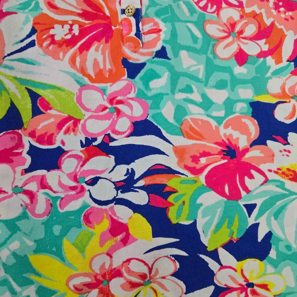 Caribbean Joe Multicolor Sleeveless Tropical Print V Neck Blouse Size Medium - Picture 4 of 7